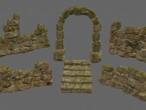 wall set 3D Модель