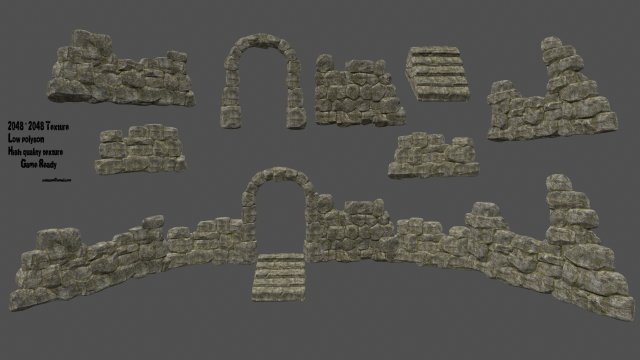 wall set Modèle 3D .c4d .max .obj .3ds .fbx .stl .blend 