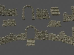 muur set 3D Model