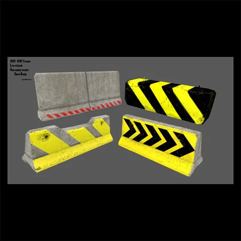 barrier set 8 3D Model .c4d .max .obj .3ds .fbx .stl .blend 