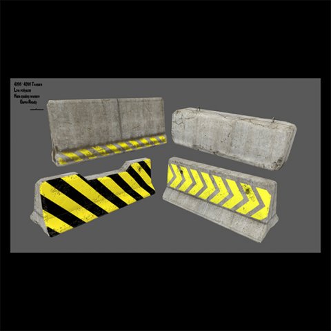 barrier set 7 3D Model .c4d .max .obj .3ds .fbx .stl .blend 