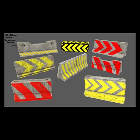 barrier set 6 Modelo 3D .c4d .max .obj .3ds .fbx .stl .blend 