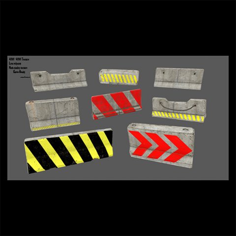 barrier set 5 3D मॉडल .c4d .max .obj .3ds .fbx .stl .blend 