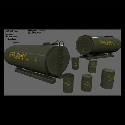fuel tanker set Modelo 3D .c4d .max .obj .3ds .fbx .stl .blend 