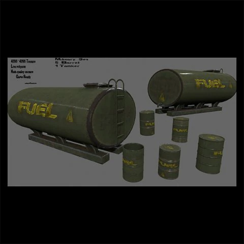 fuel tanker set 3D Model .c4d .max .obj .3ds .fbx .stl .blend 
