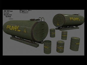 fuel tanker set 3D Model