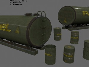 fuel tanker set Modelo 3D