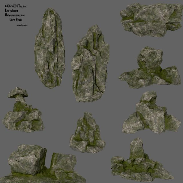 cliff rocks 3D Model .c4d .max .obj .3ds .fbx .stl .blend 