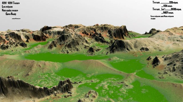 terrain 3D Model .c4d .max .obj .3ds .fbx .stl .blend 