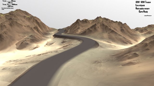 terrain road 1 3D Model .c4d .max .obj .3ds .fbx .stl .blend 