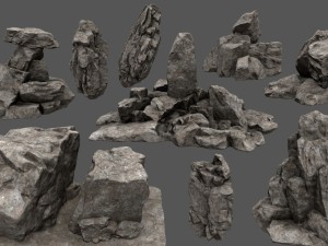 desert rocks 3D 模型