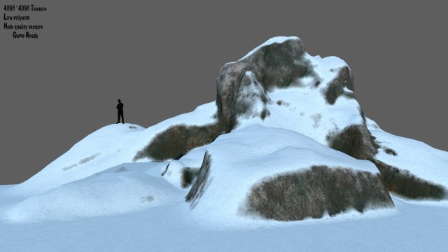 snow rock Modello 3D .c4d .max .obj .3ds .fbx .stl .blend 