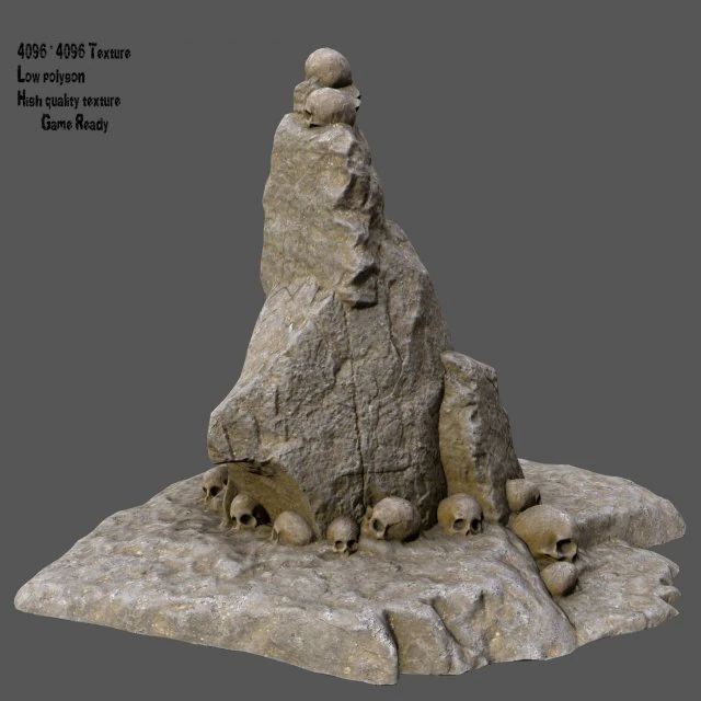 skull mountain 3D Model .c4d .max .obj .3ds .fbx .stl .blend 