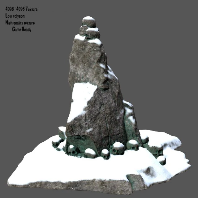 snow skull 3D Model .c4d .max .obj .3ds .fbx .stl .blend 