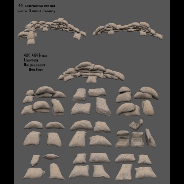 sandbag 3D 模型 .c4d .max .obj .3ds .fbx .stl .blend 