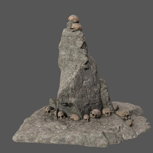 skull rock 3D Model .c4d .max .obj .3ds .fbx .stl .blend 