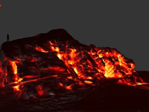 batuan lava Model 3D