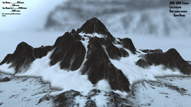 snow mountain Modello 3D .c4d .max .obj .3ds .fbx .stl .blend 
