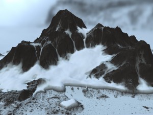 snow mountain Modello 3D