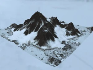 बर्फ़ीले पहाड़ 3D मॉडल