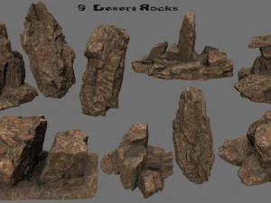 woestijnrotsen ingesteld 3D Model