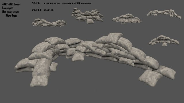 sandbag 3D Модель .c4d .max .obj .3ds .fbx .stl .blend 