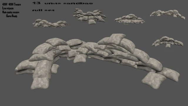 sandbag 3D Model .c4d .max .obj .3ds .fbx .stl .blend 