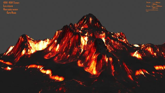 volcano 3D Model .c4d .max .obj .3ds .fbx .stl .blend 