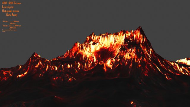 volcano Model 3D .c4d .max .obj .3ds .fbx .stl .blend 