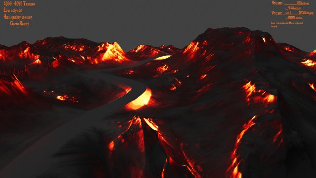 volcano 3D Model .c4d .max .obj .3ds .fbx .stl .blend 