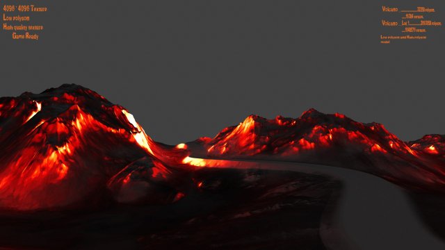 volcano Model 3D .c4d .max .obj .3ds .fbx .stl .blend 