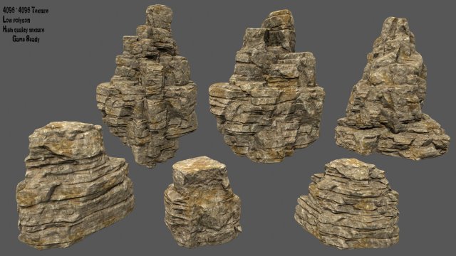desert rocks Modelo 3D .c4d .max .obj .3ds .fbx .stl .blend 