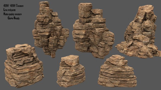 desert rocks Modelo 3D .c4d .max .obj .3ds .fbx .stl .blend