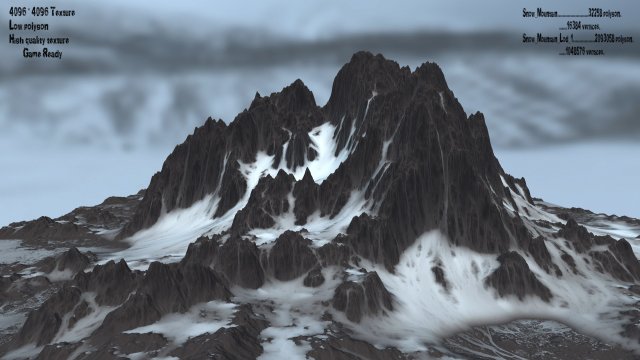 snow mountain 3D Model .c4d .max .obj .3ds .fbx .stl .blend 