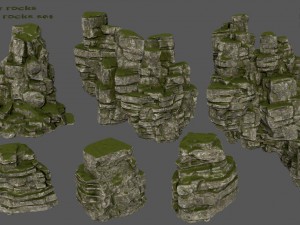 mossy rocks 3D मॉडल
