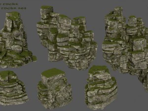 мшистые скалы 3D Модель