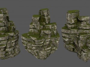 mossy rocks 3D Model