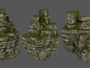 mossy rocks 3D Model