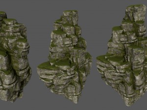mossy rocks 3D Model