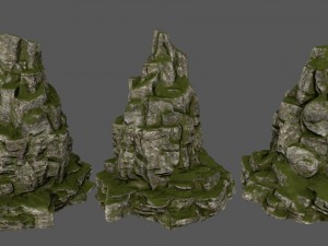 mossy rocks 3D Model