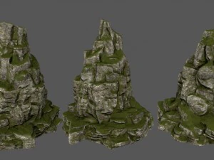 mossy rocks 3D Model
