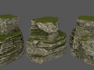 mossy rocks 3D Model