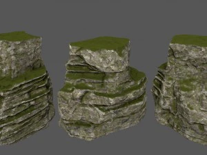 mossy rocks 3D Model
