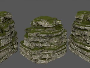 mossy rocks 3D Model