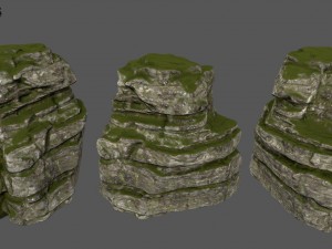 mossy rocks 3D Model