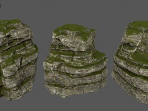 mossy rocks 3D Model