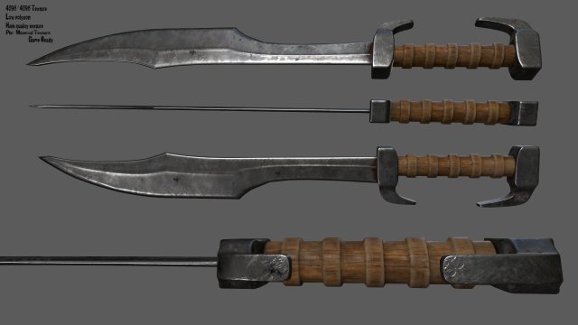 sword 3D Model .c4d .max .obj .3ds .fbx .stl .blend 