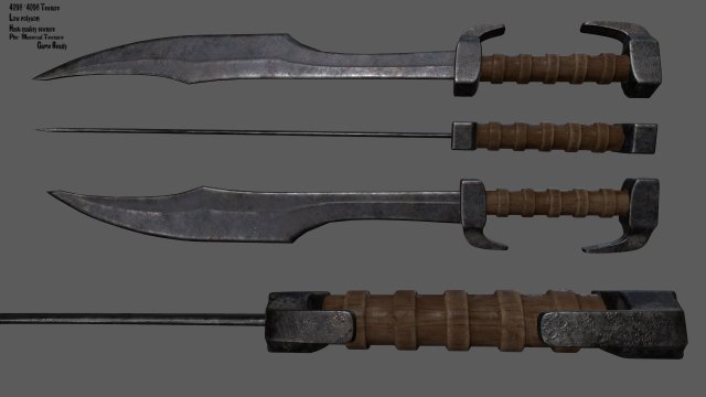sword 3D Model .c4d .max .obj .3ds .fbx .stl .blend 