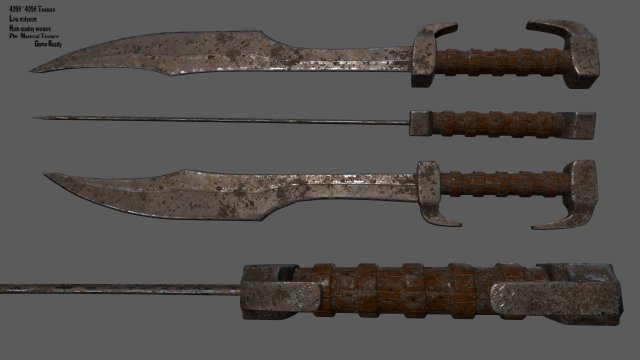 sword 3D Model .c4d .max .obj .3ds .fbx .stl .blend 