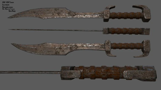 sword 3D Model .c4d .max .obj .3ds .fbx .stl .blend 